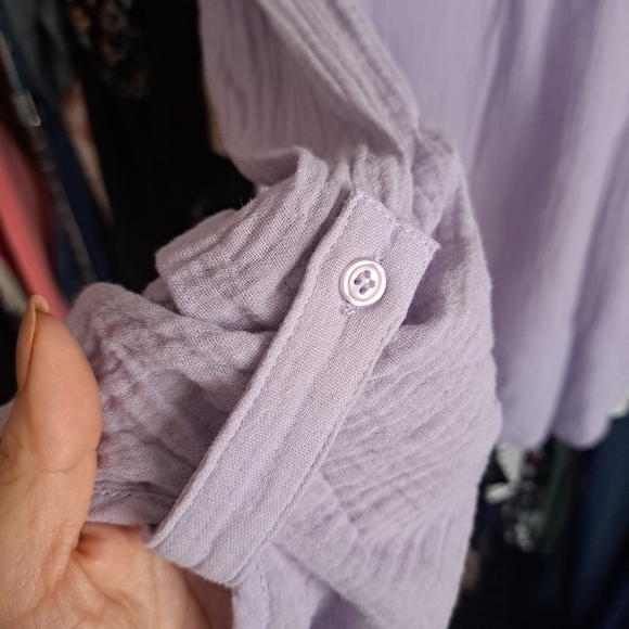 NWT Marled Essencials Boho Cotton High Low Top in Lilac Size XL 💜 - Picture 5 of 6